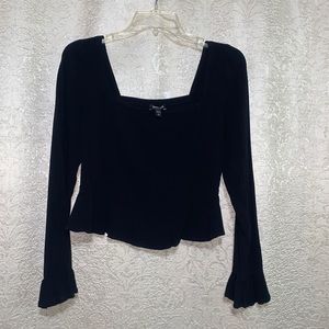 Express square neck blouse with ruffles